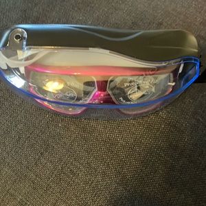 Premium Polarized Big Large Frame Swim Goggles Anti Fog/UV. Pink shiny frame